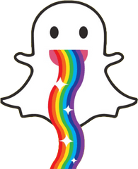 Ghost Rainbow Rainbowvomit Rainbowbarf - Snapchat Icon Png Transparent