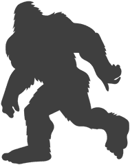 Running Hairy Bigfoot Sasquatch Black - Sasquatch Running Png