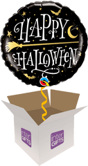 Download Happy Halloween Golden Broomstick - Full Size Png Birthday Balloons