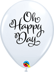 11 Simply Oh Happy Day White Latex Balloons Bargain - Qualatex Png