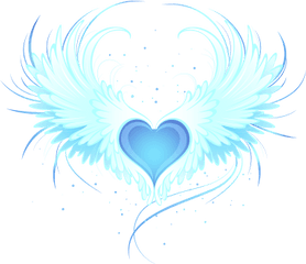 Download Hd Heart Wings - Blue Heart With Angel Wings Blue Heart With Wings Png