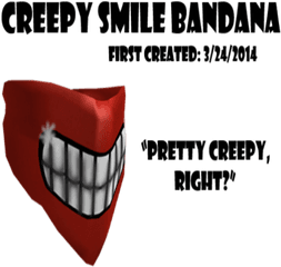 Creepy Smile Bandana Info - Biawak Png