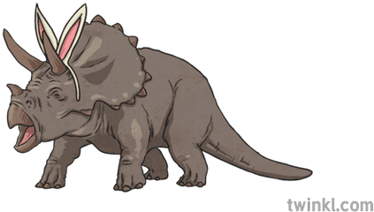 Triceratops With Ears Illustration - Twinkl Triceratops Illustration Png