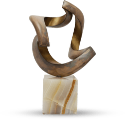 Abstract Brass Sculpture Marble Base - Modern Art Sculpture Marble Png