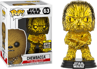 Star Wars - Chewbacca Gold Chrome 2019 Galactic Chewbacca Gold Chrome Funko Png