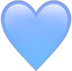 Blue Heart Emoji Aesthetic Pastel - Vertical Png