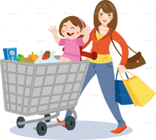 Play Shopping Human Cart Behavior Mother - Free PNG