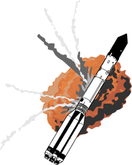 Clipart Rocket Nasa - Exploding Rocket Png