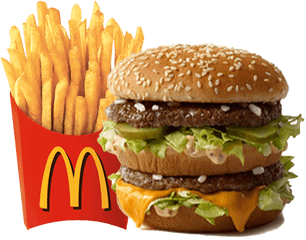 Big Mac Meal - Mcdonalds Large Fries And Big Mac Png