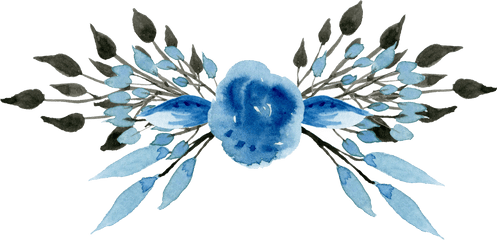 White Stock Watercolor Flowers Painting - Blue Watercolor Flower Clip Art Png