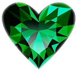 Download Hd Heart Green Emerald Gem - Green Diamond Heart Png