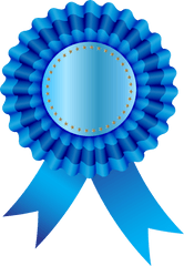 Ribbon Free Clip Art - Blue Ribbon Award Transparent Background Png