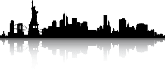 Miami New York City Skyline Silhouette Tattoo - Cityscape Nyc Skyline Silhouette Clip Art Png