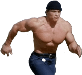 Running Arnold Schwarzenegger - Man With A Time Machine Meme Png