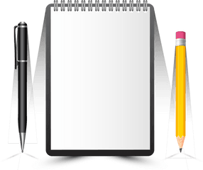 Vector Painted Notepad And Pencil Png - Notepad Png