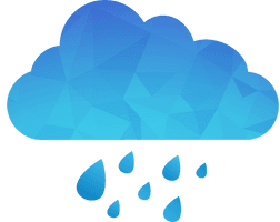 Blue Heart Drop Cloud Rain PNG File HD