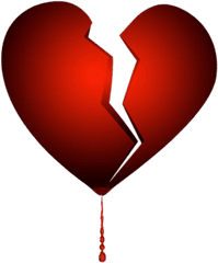 Broken Bleeding Heart Transparent Png - Heart Broken Emoji - Heart