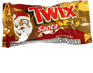 Twix Fun Size Santa Candy Bar - Twix Png