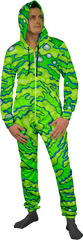 Rick And Morty Neon Portal Adult Onesie - Adult Sublimated Onesie Pajamas Png