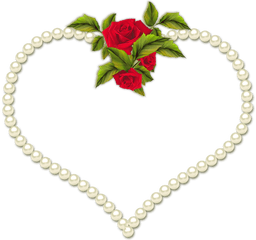 Transparent Heart Frame With Roses - Heart Pearl Frame Png