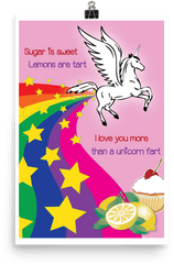 Unicorn Farts Poster - Cartoon Png