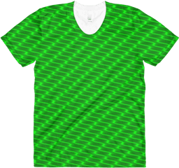 Download Hd Neon Wavy Lines Green Womenu0027s Crew Neck T - Shirt Shirt Png