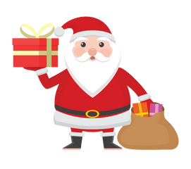 Santa With Transparent Background Cartoon - Santa Claus Merry Christmas Png