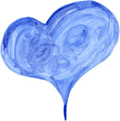 Blue - Watercolor Heart Png Transparent Background