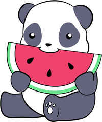 Download Tumblr Panda Png - Cute Panda Eating Watermelon Imagens Panda Tumblr Png