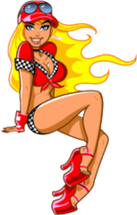 Racing Pin Up Girl Png Image - Sexy Stickers For Whatsapp