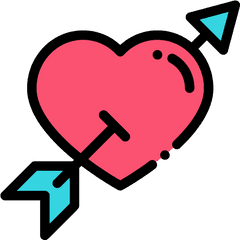 Heart Love Arrow Sticker By Daniela Teixeira - Sticker Images Kawai Png