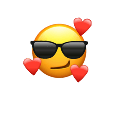 Download Emoji Heart Safado Oculos Glasses Emojiheart - Emoji With Sunglasses And Hearts Png