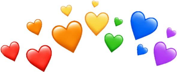 Rainbow Hearts Transparent Background Png Heart Crown