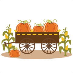 Pumpkin Clipart Wagon - Pumpkin Harvest Clipart Transparent Png