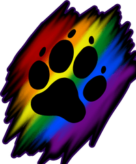 Rainbow Paw Print Art - Rainbow Paw Print Png