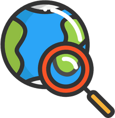 Travel Searching Magnifying Lens - Icon Search World Png