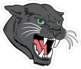 Black Panther Head Mascot Sticker - Panther Head Png