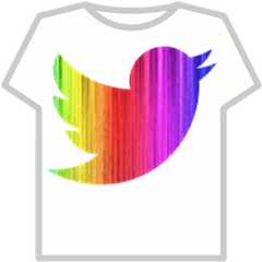 Rainbow Twitter Bird - Graphic Design Png