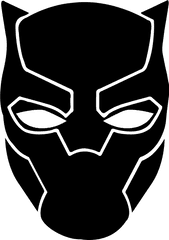 Black Panther Minimalist Clipart - Drawing Black Panther Face Png