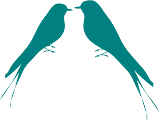 Teal Love Birds Clipart - Bird Silhouette Png