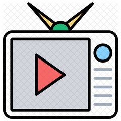 Live Streaming Icon Of Colored Outline - Vector Graphics Png