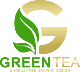 Green Tea Vector Logo Design - Vertical Png