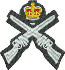 Marksman Crossed Rifles With Crown - British Army Crossed Rifles Badge Png