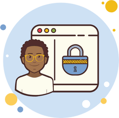 Download Man Window Lock Icon - Full Size Png Image Pngkit Password Cartoon