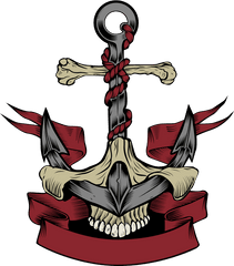 Download Calavera Vector Anchor Skull - Cartoon Anchor Png