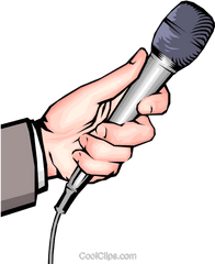 Hand With Microphone Royalty Free Vector Clip Art - Clip Art Interview Mic Png