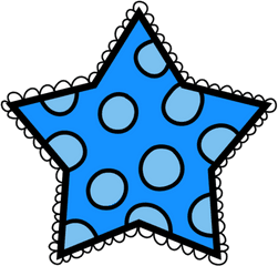 Clipart Stars Polka Dot Transparent - Polka Dot Star Clipart Png