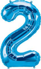 Blue Number 2 Two 34 - Blue Number 2 Balloon Png