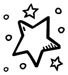 New Year Party Star Stars Icon - New Years Hand Drawn Sticker Png