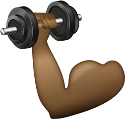 Flex Emoji Brown - Dumbbell Png